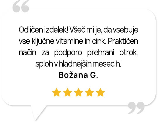 Multivitamini v prahu brez okusa za otroke